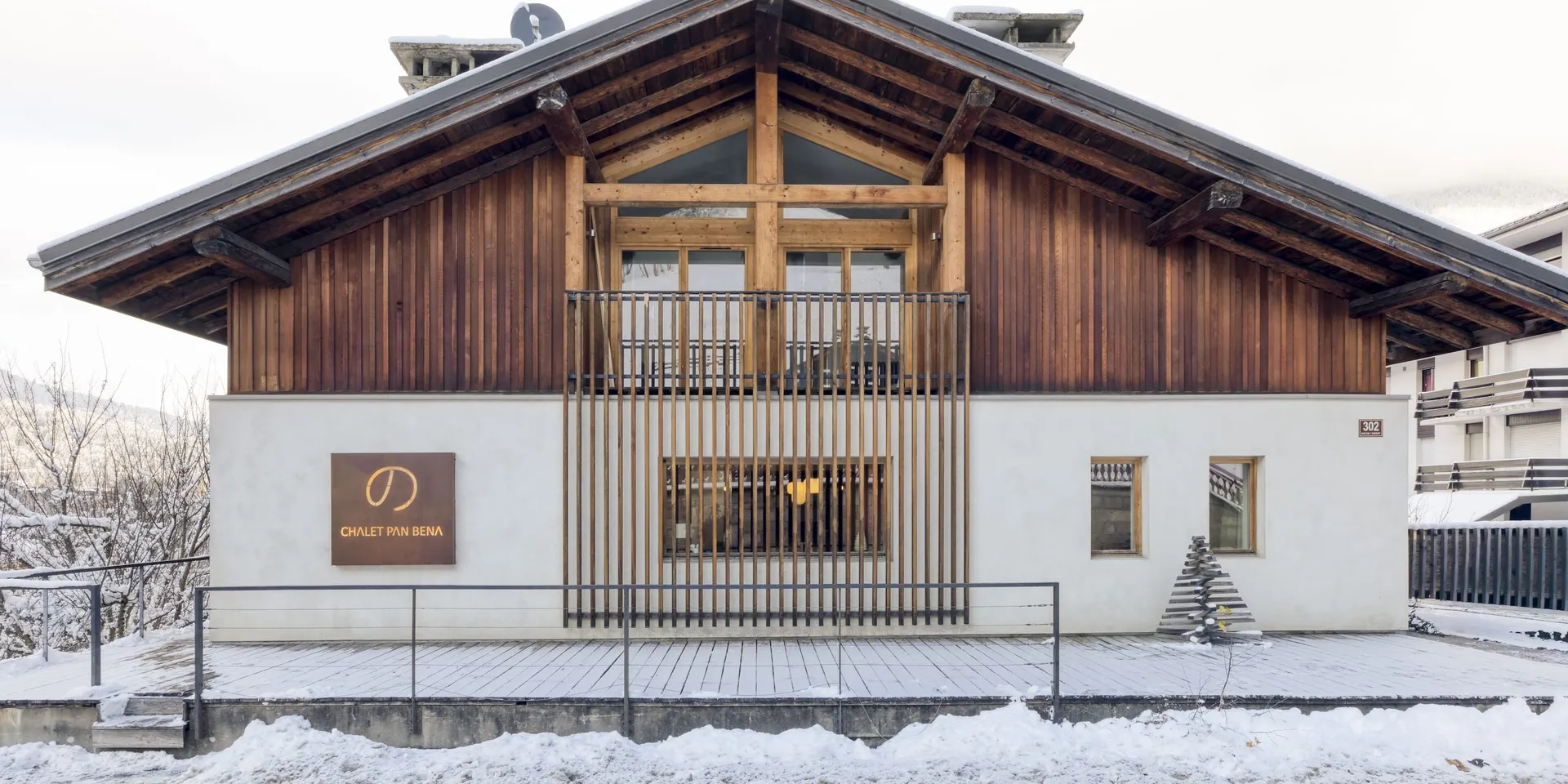 Location du Chalet Pan Bena à Les Houches, Chamonix – hébergement de luxe pour 14 personnes au pied du Mont Blanc.